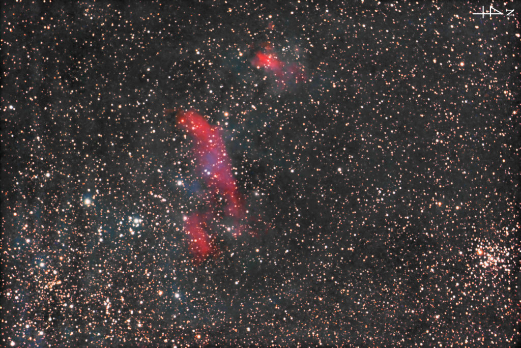 この天体写真は2020年06月09日に撮影した「さそり座」にあるえび星雲（IC4628）と言う散光星雲です。焦点距離は1162mm。