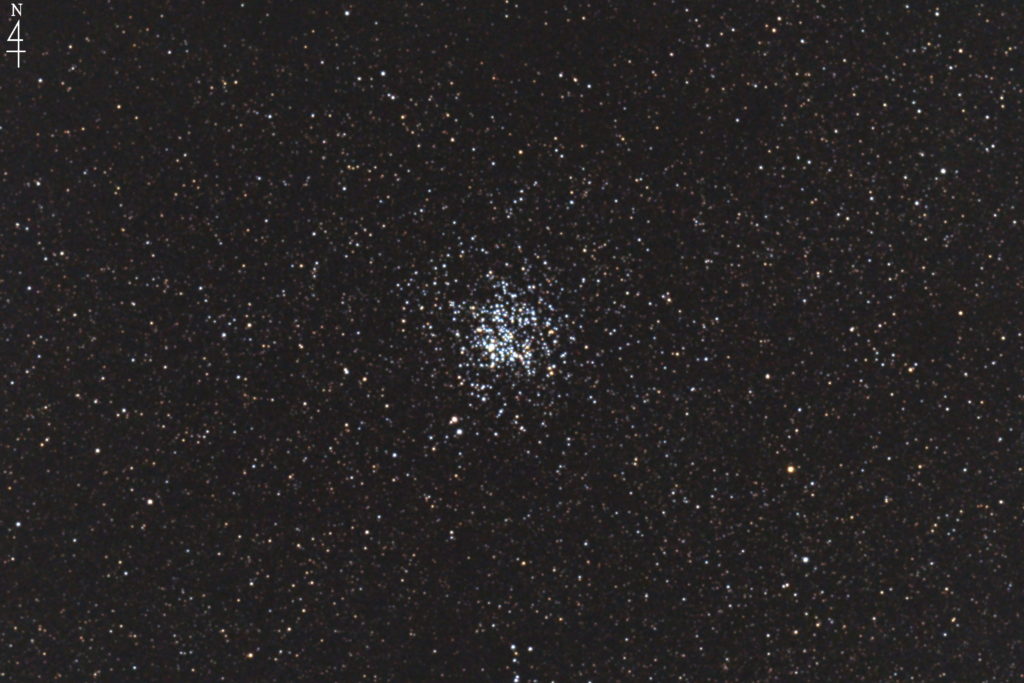 この天体写真は2017年08月30日に撮影した「たて座」にあるワイルドダッククラスター（M11/メシエ11）と言う散開星団。焦点距離は2178mm。