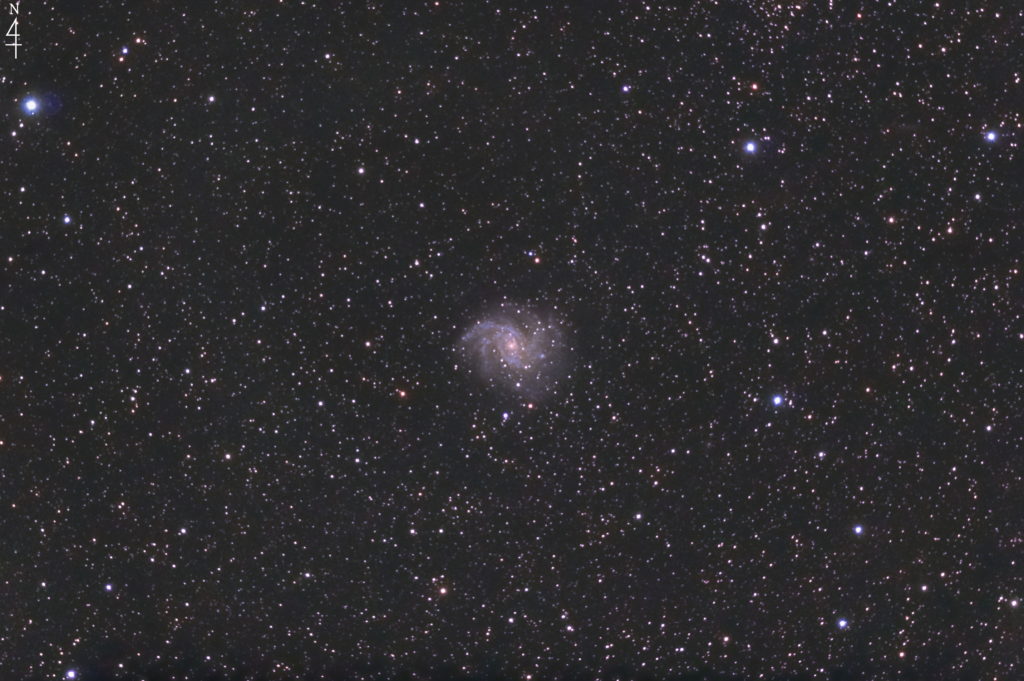 この天体写真は2020年10月20日に撮影したケフェウス座にあるNGC6946（花火銀河）と言う中間渦巻銀河です。焦点距離は1402mm。