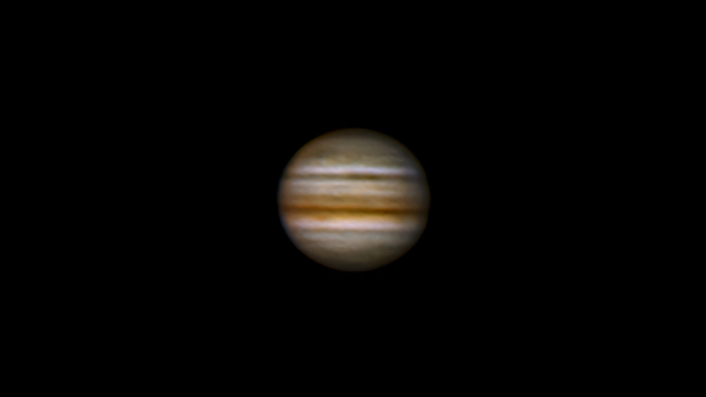 2021年10月03日21時09分から撮影した木星の天体写真です。焦点距離は27,000mm。